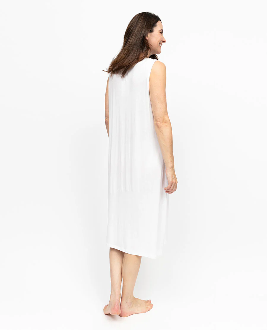 Aimee Womens Scalloped Lace Jersey Swing Nightdress - Image 3