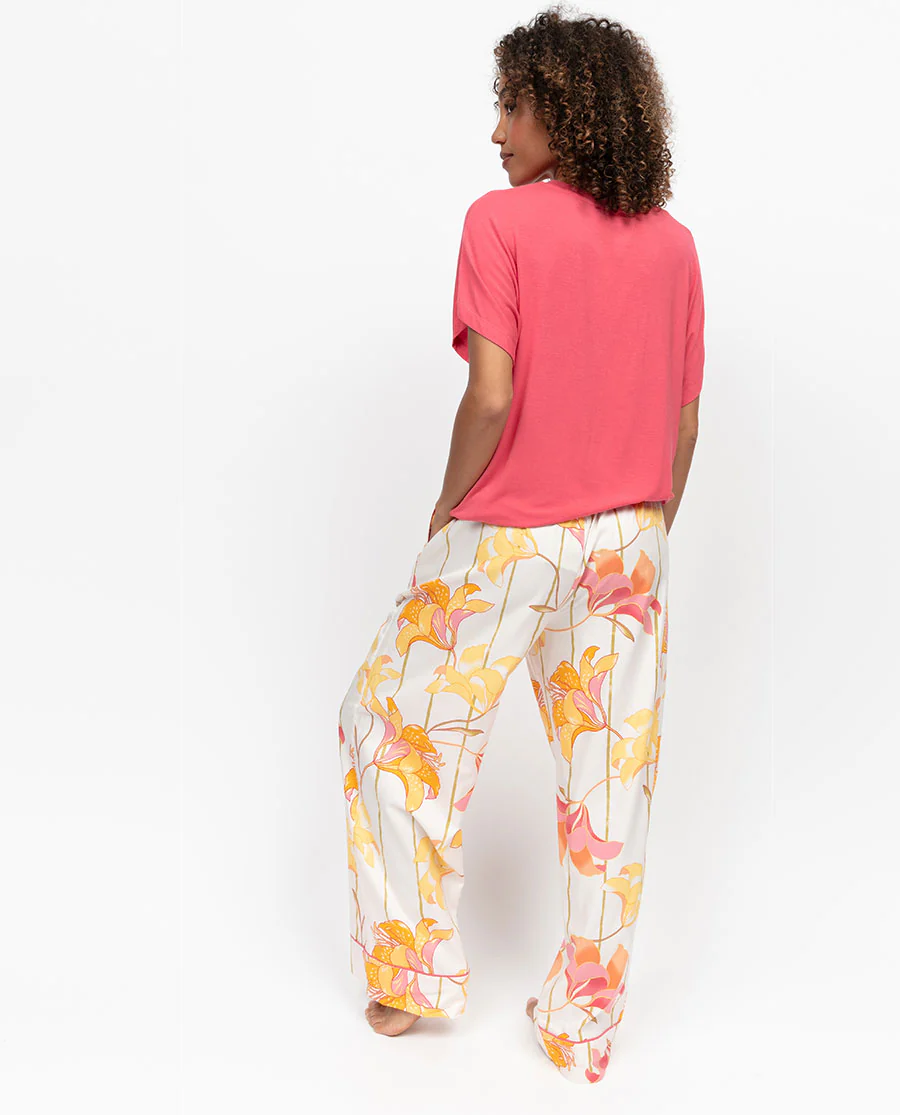 Amelia Womens Floral Print Wide Leg Pyjama Bottoms - Image 7