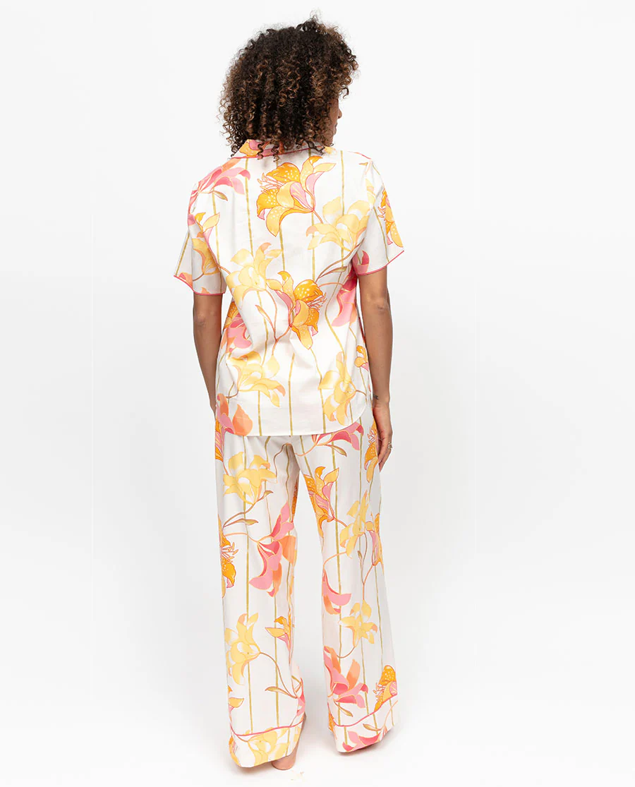 Amelia Womens Floral Print Wide Leg Pyjama Set - Image 3