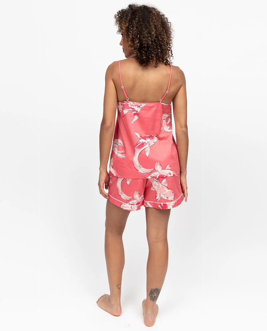 Amelia Womens Koi Fish Print Cami and Shorts Set - Image 3