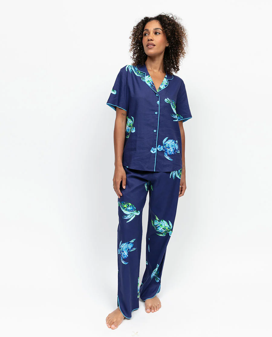 Ashley Womens Turtle Print Pyjama Top - Image 6