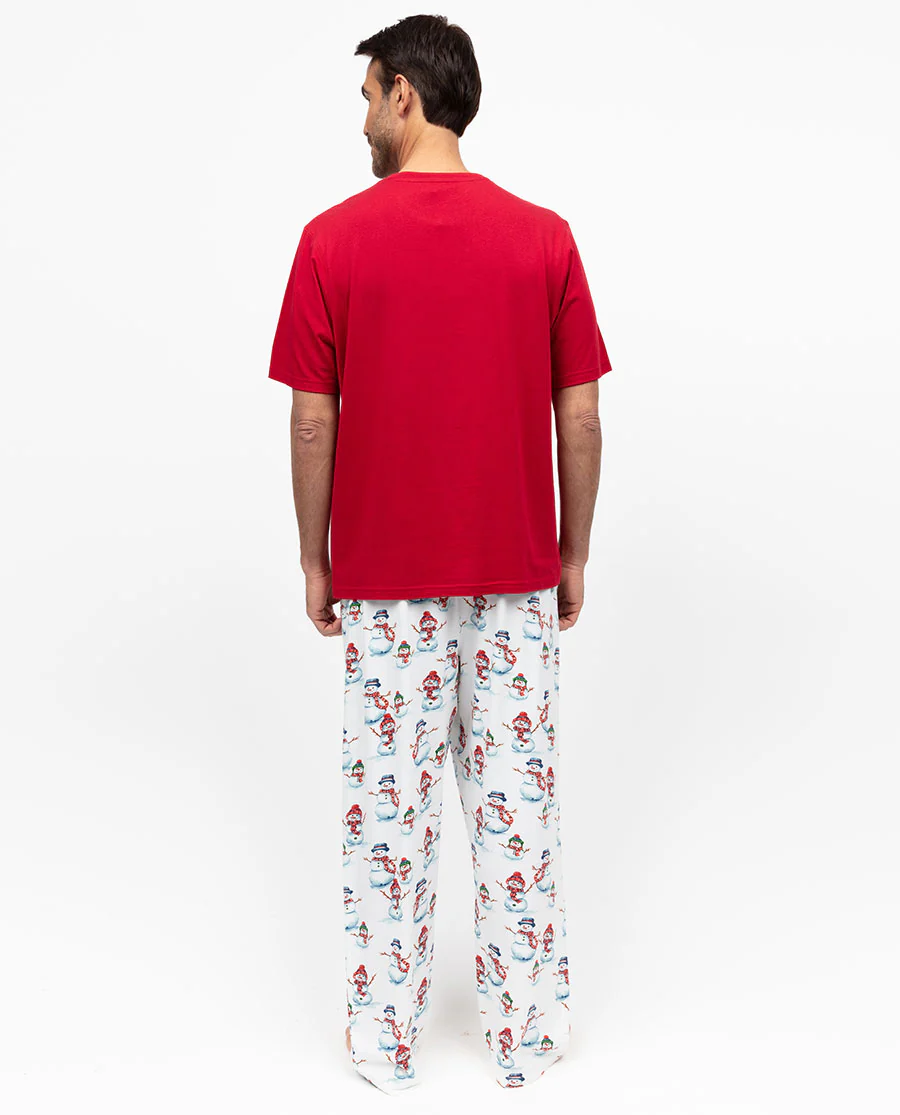Blaze Mens Jersey T-shirt and Snowman Printed Jersey Pyjama Set - Image 3