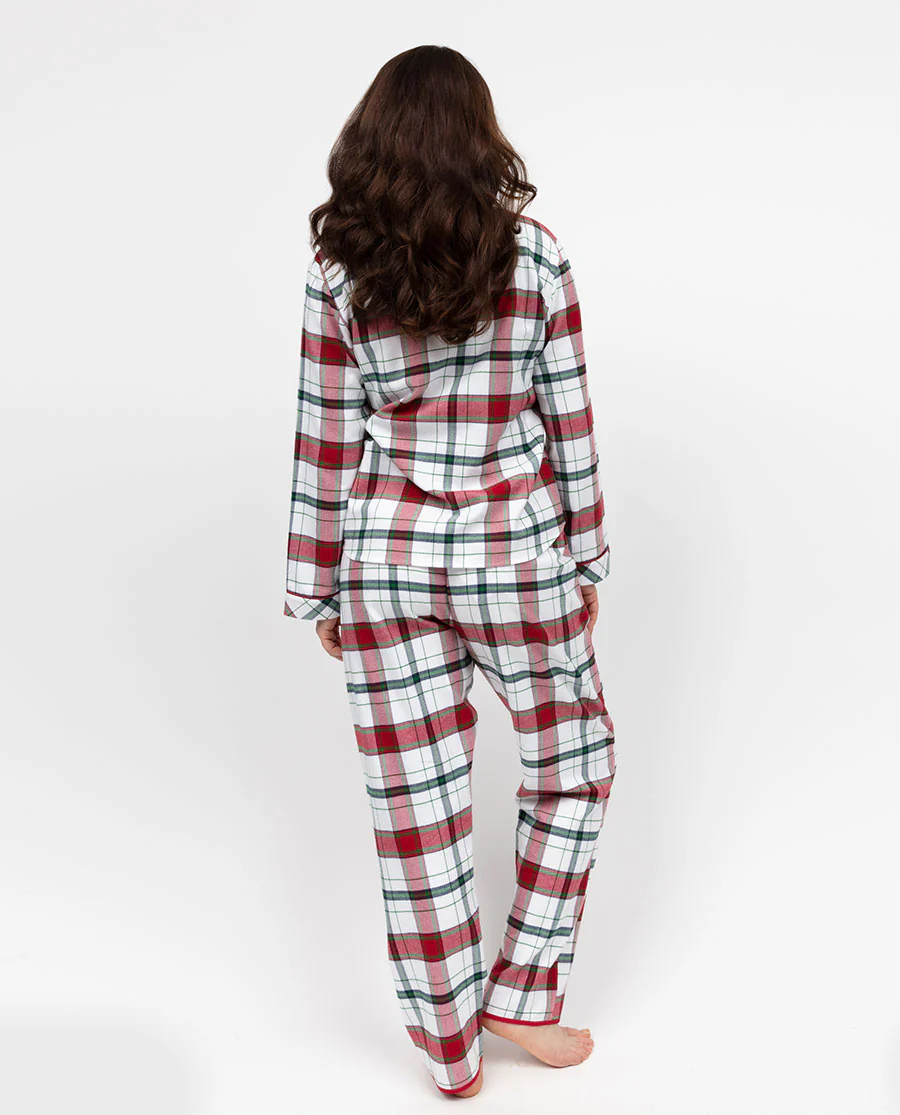 Blaze Womens Brushed Check Pyjama Top - Image 5