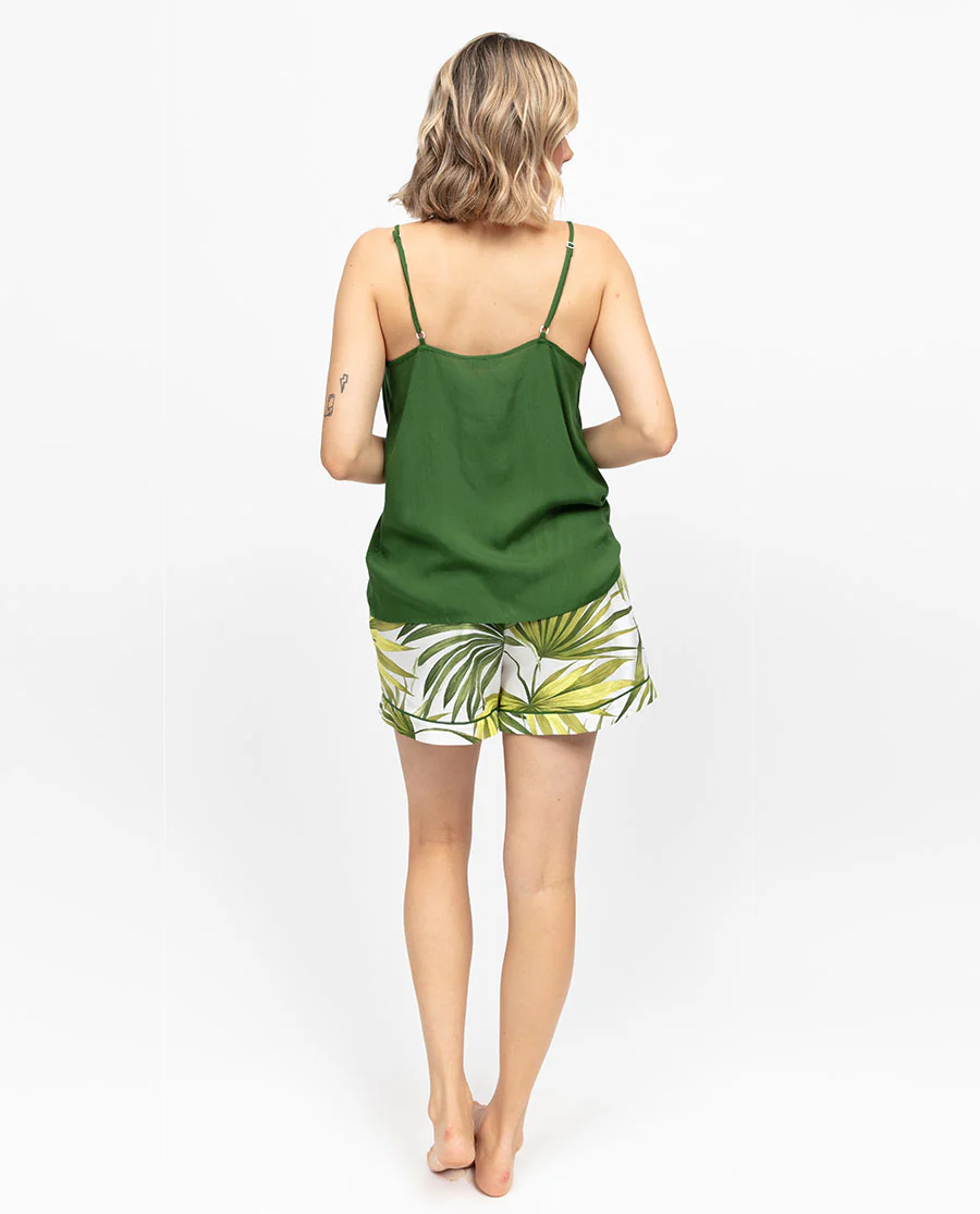 Charlie Womens Modal Cami and Palm Leaf Print Shorty Set - Image 2