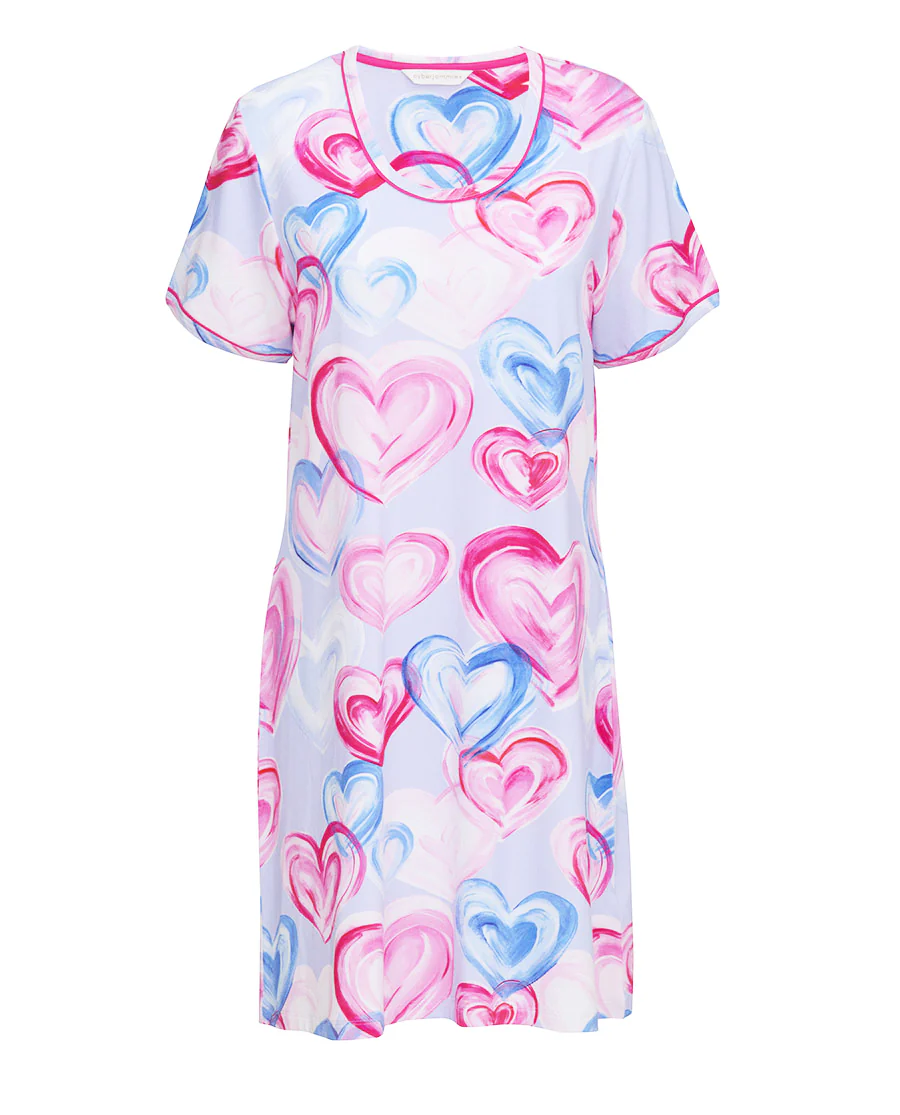 Chloe Womens Heart Printed Jersey Minishirt - Image 4