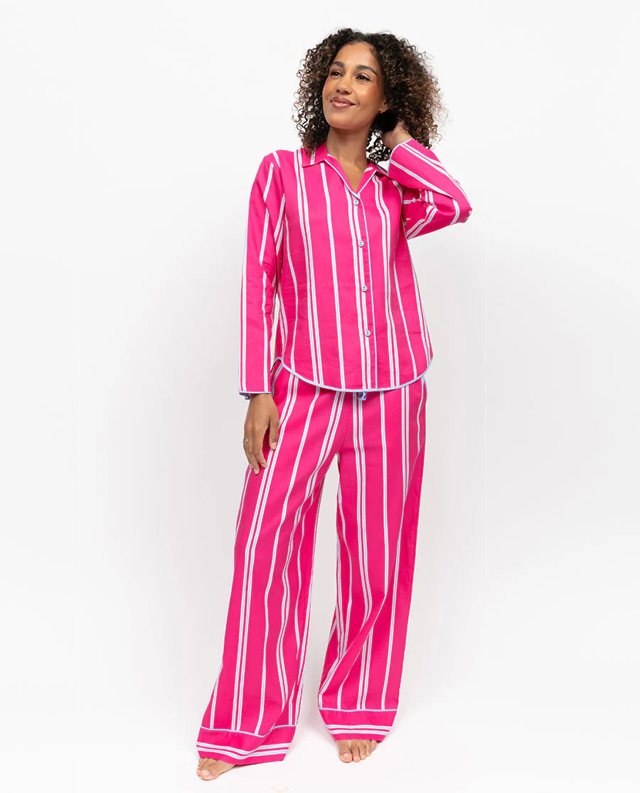 Chloe Womens Printed Stripe Pyjama Top - Image 4