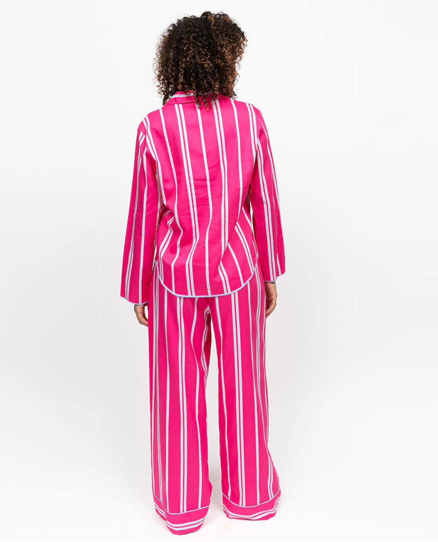Chloe Womens Printed Stripe Wide Leg Pyjama Bottoms - Image 4
