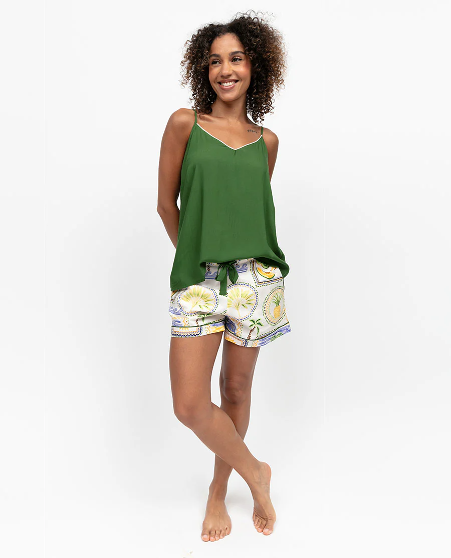Cora Womens Postcard Print Shorts - Image 6