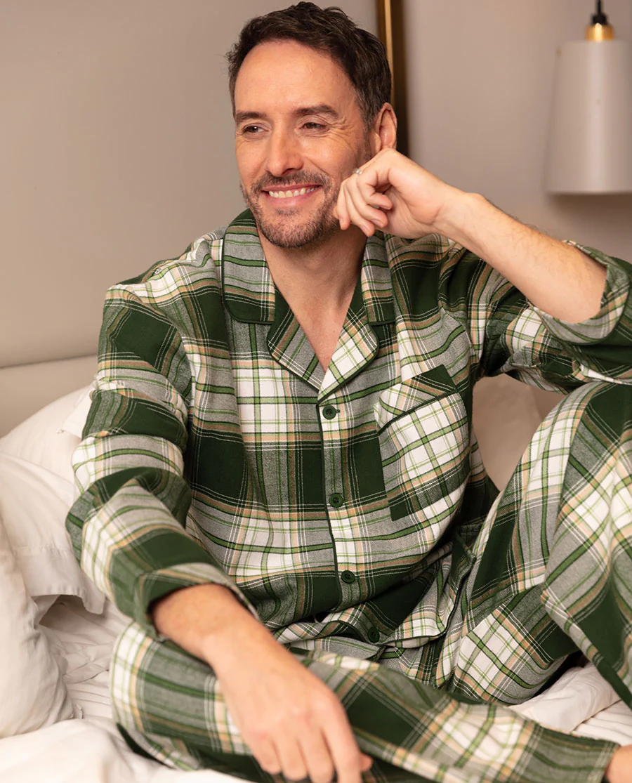 Fern Mens Brushed Check Pyjama Top - Image 3