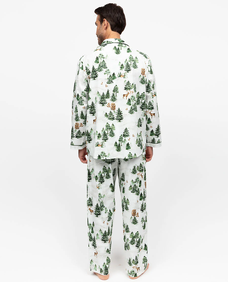 Fern Mens Olive Alpine Print Pyjama Set - Image 3