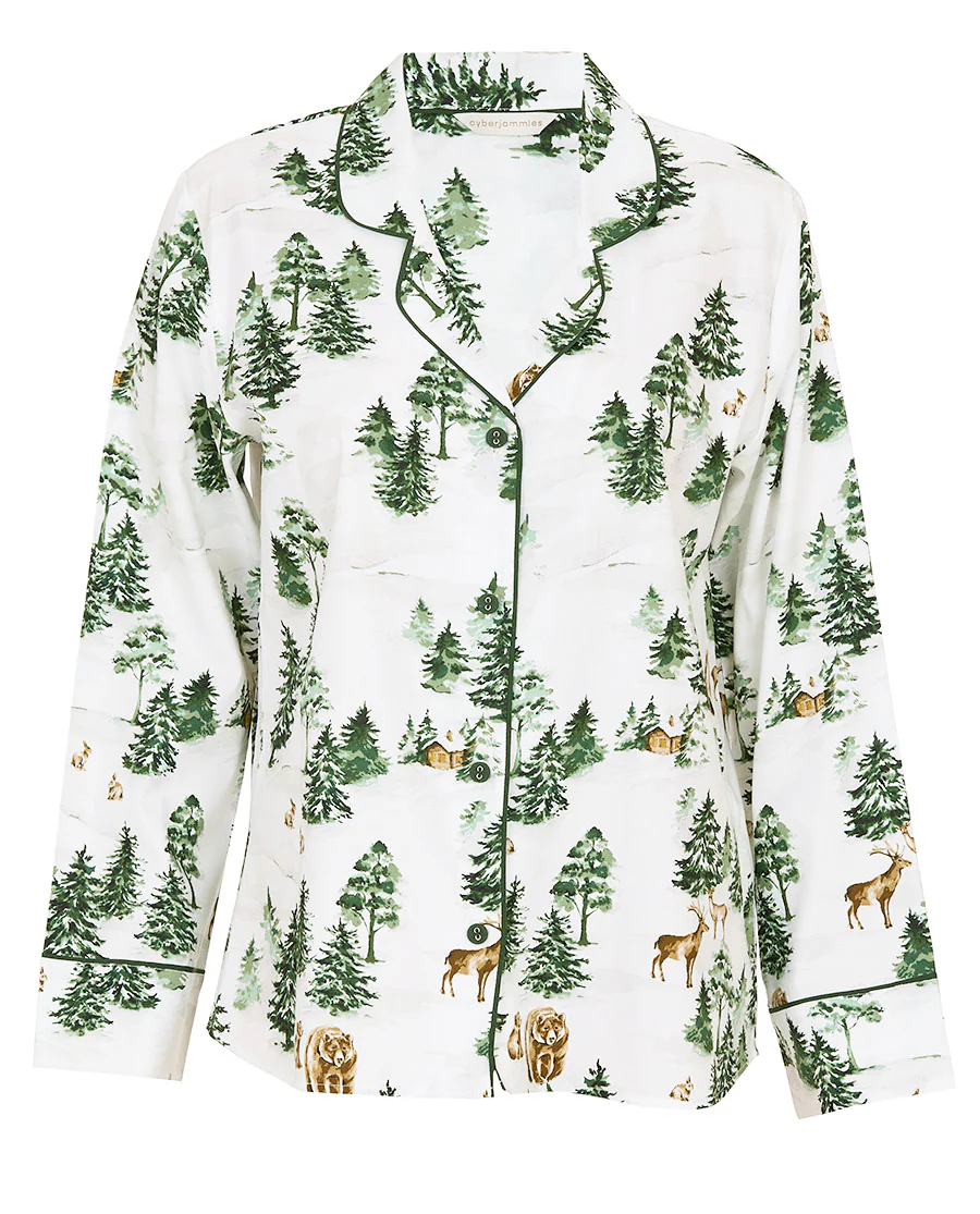 Fern Womens Alpine Print Pyjama Top - Image 6