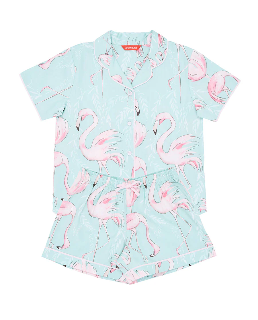 Francesca Girls Flamingo Print Shorty Set - Image 4