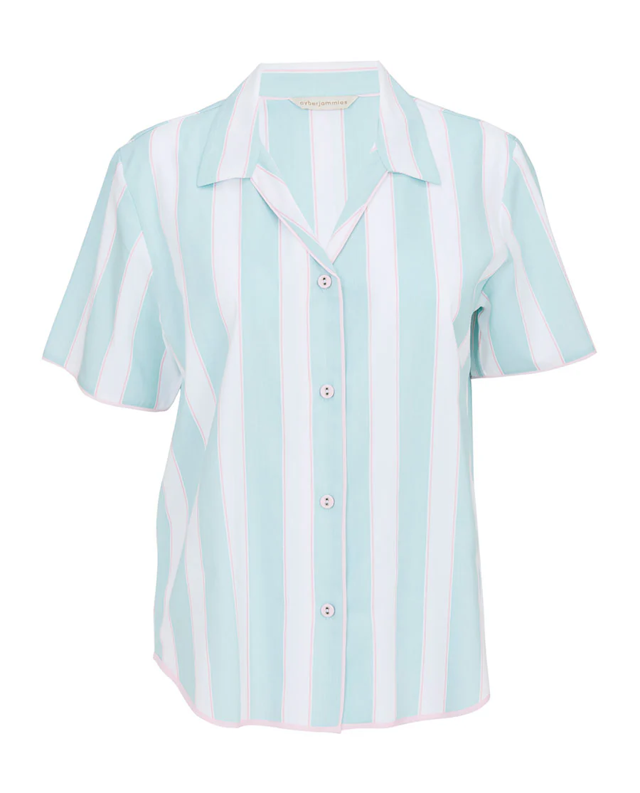 Francesca Womens Printed Stripe Pyjama Top - Image 6