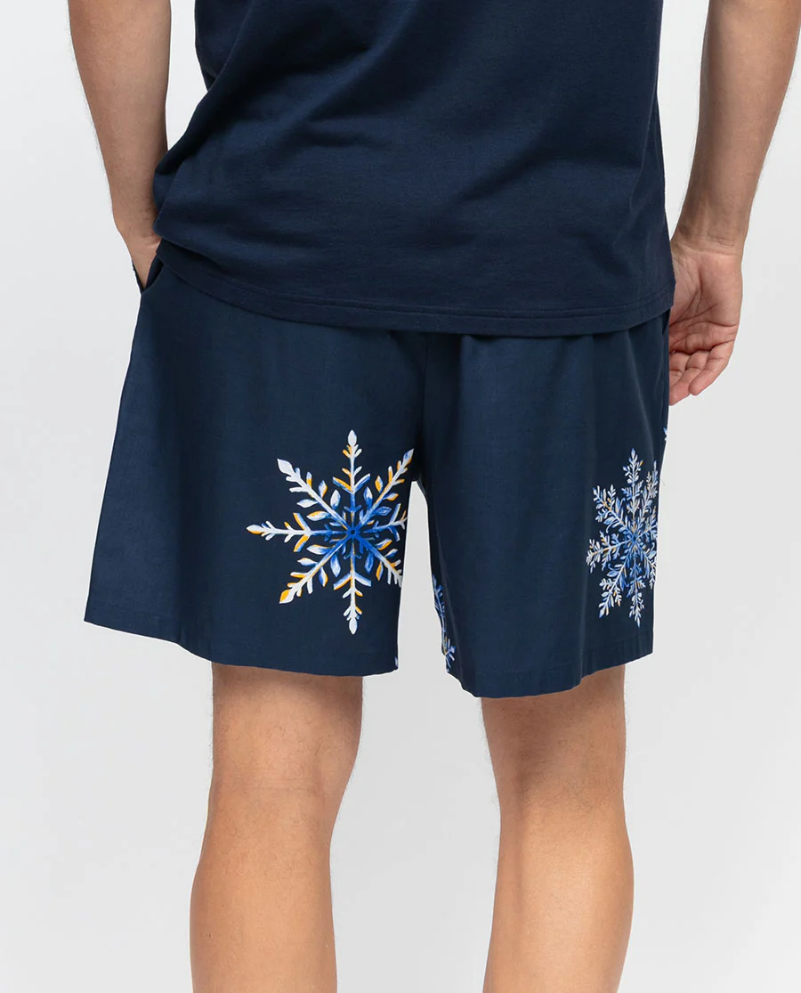 Frosty Mens Snowflake Print Shorts - Image 2