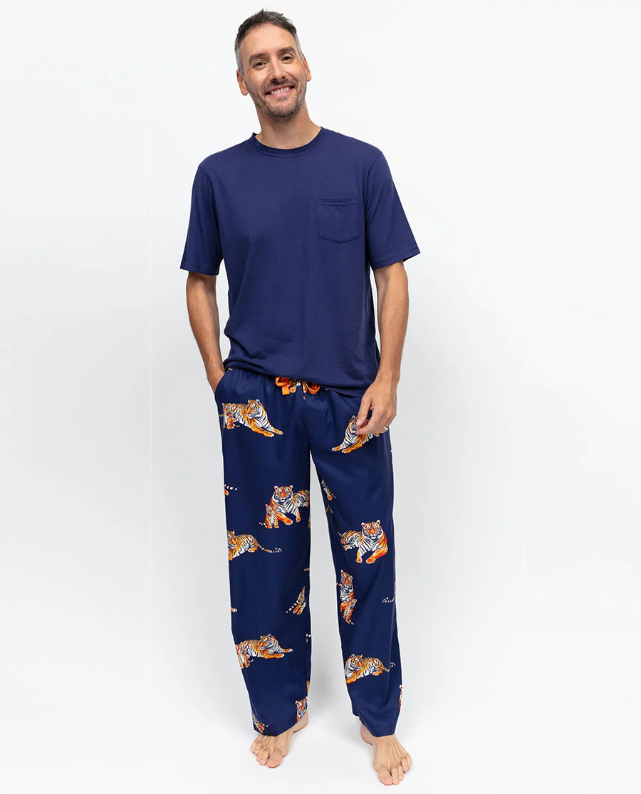 Indigo Mens Tiger Print Pyjama Bottoms - Image 4