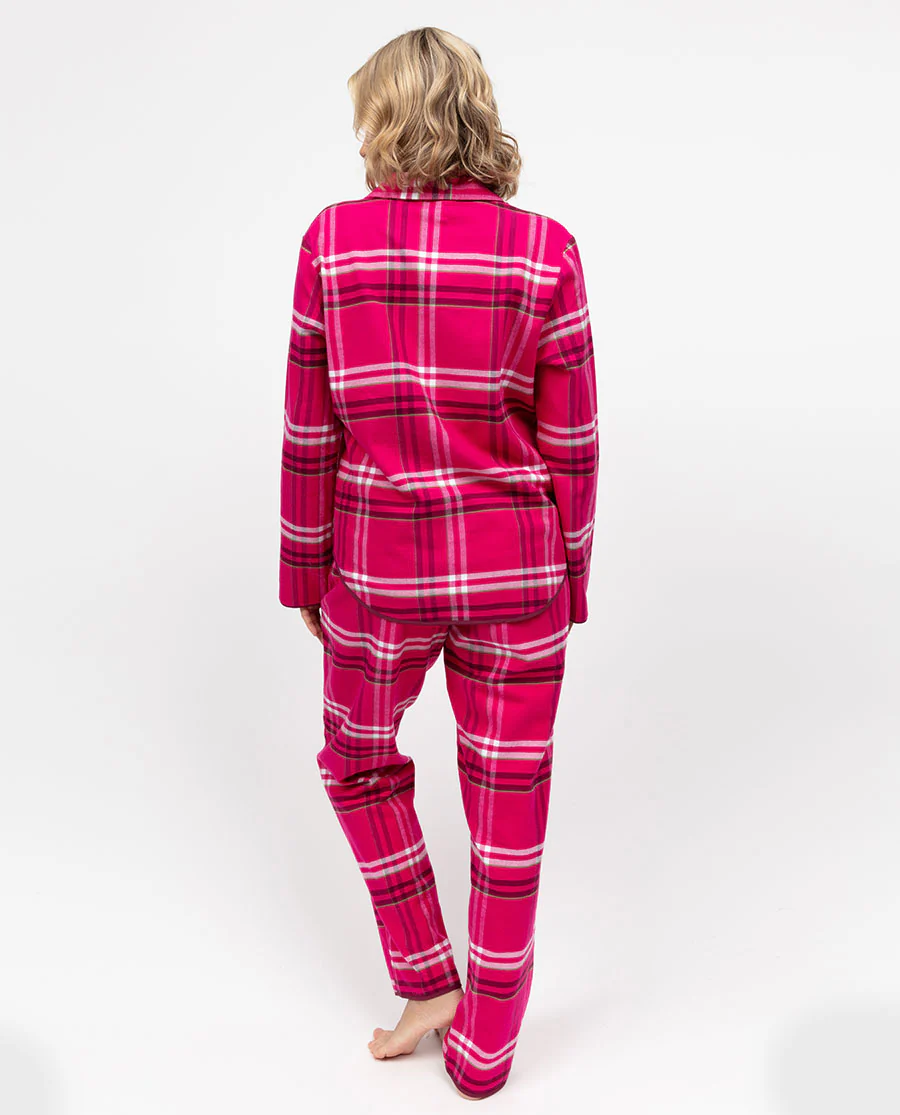 Isabella Womens Brushed Check Pyjama Set - Image 3