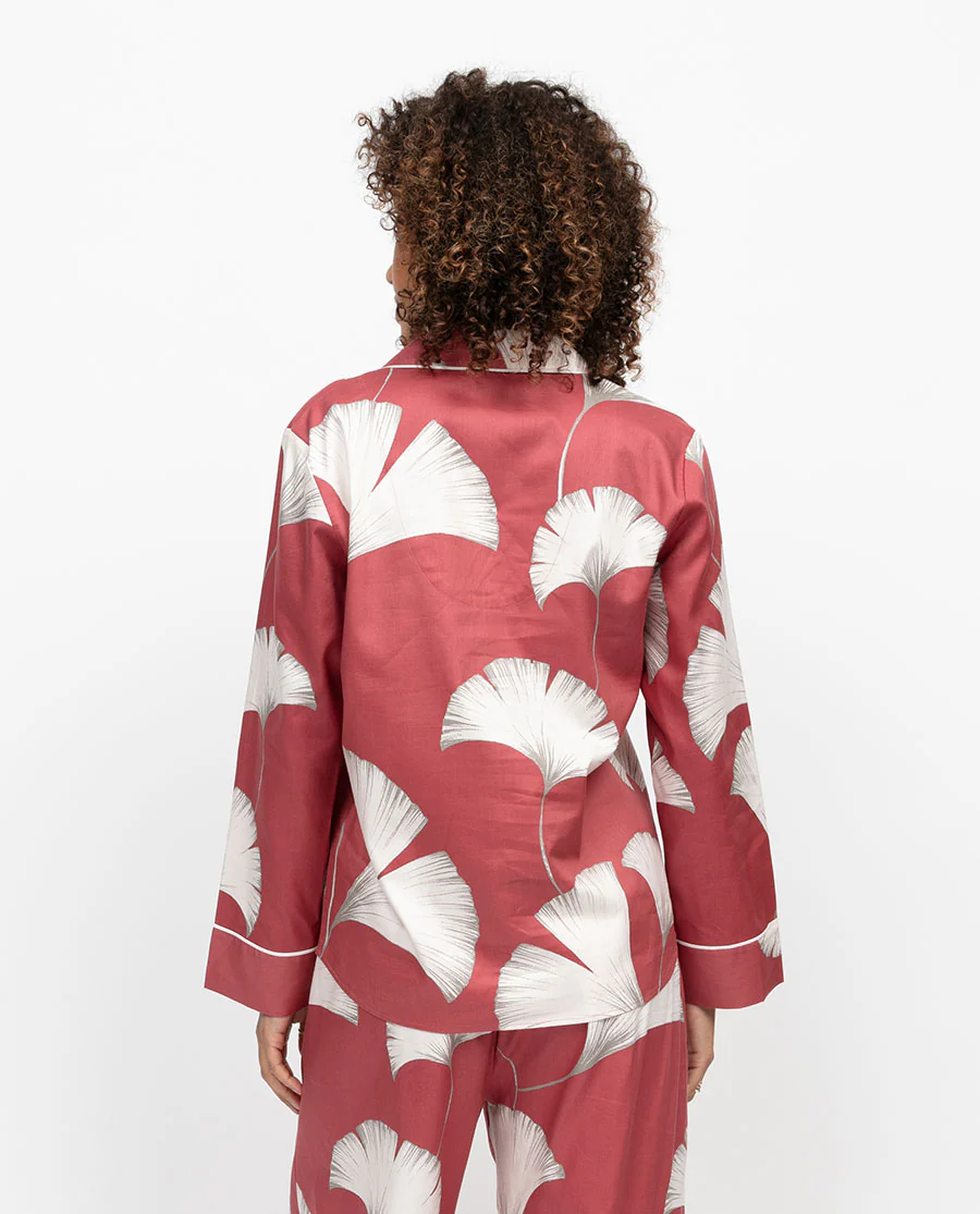 Josie Womens Leaf Print Pyjama Top - Image 2