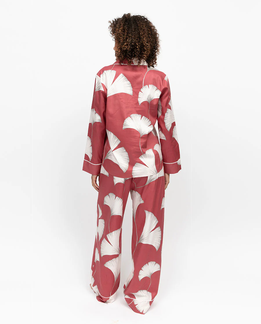 Josie Womens Leaf Print Pyjama Top - Image 5