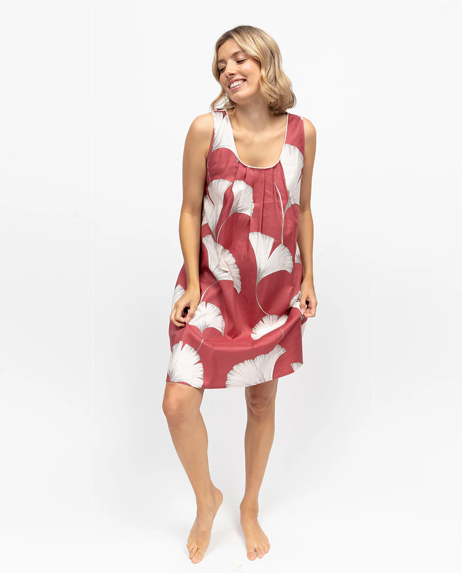 Josie Womens Leaf Print Short Nightdress - Image 2