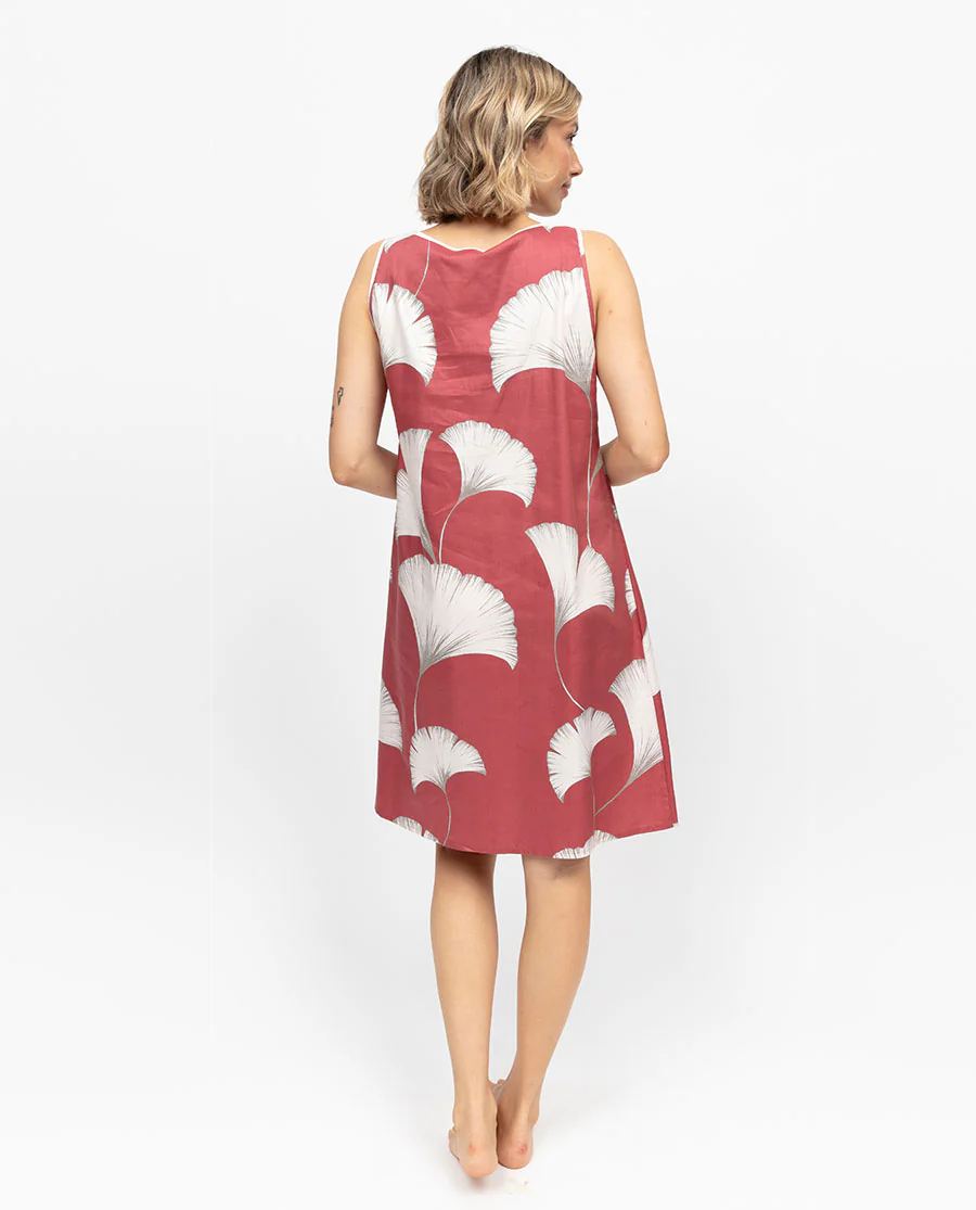 Josie Womens Leaf Print Short Nightdress - Image 3
