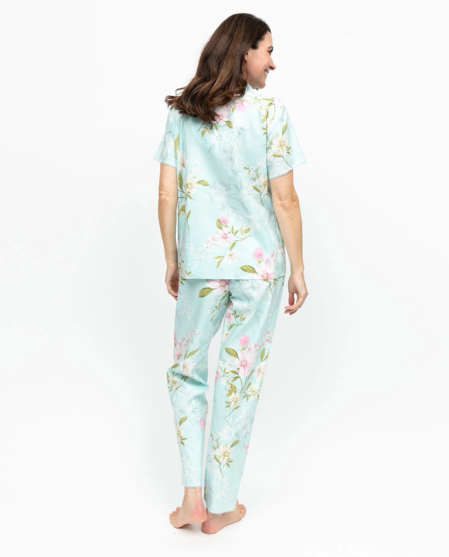 Juliette Womens Lace Trim Floral Print Pyjama Set - Image 3