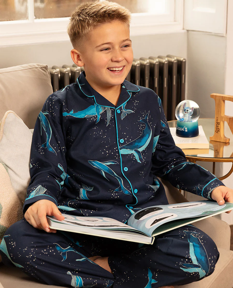 Marina Kids Unisex Whale Print Pyjama Set - Image 4