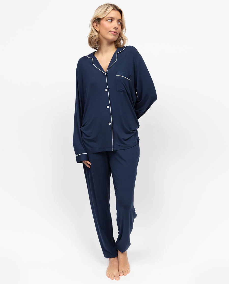 Marina Womens Revere Jersey Pyjama Top - Image 4
