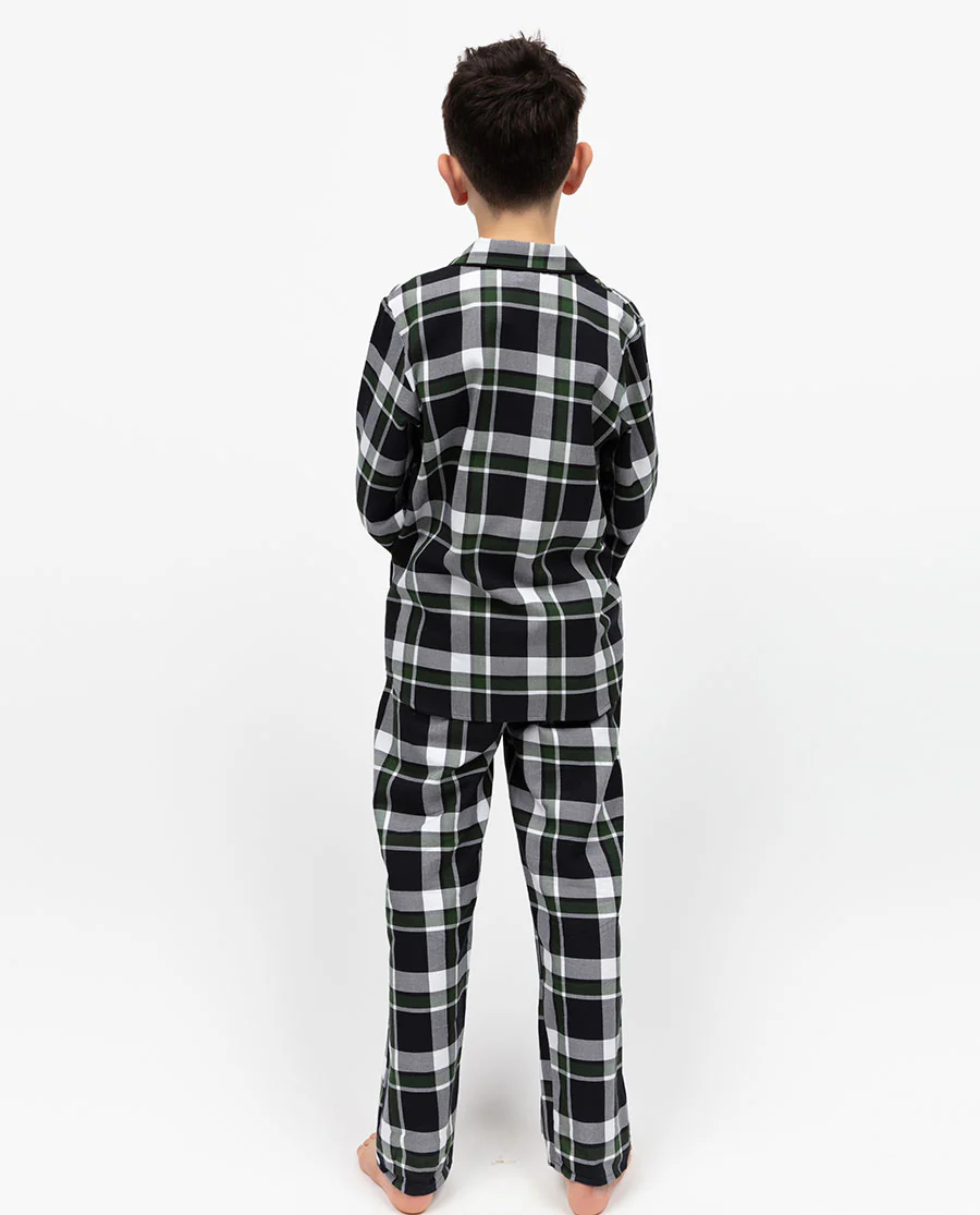 Olive Boys Lightly Brushed Check Pyjama Set - Image 3
