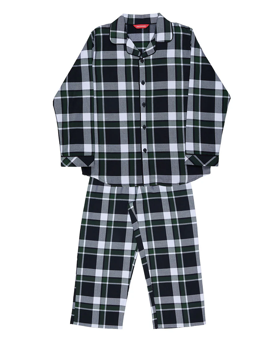 Olive Boys Lightly Brushed Check Pyjama Set - Image 4