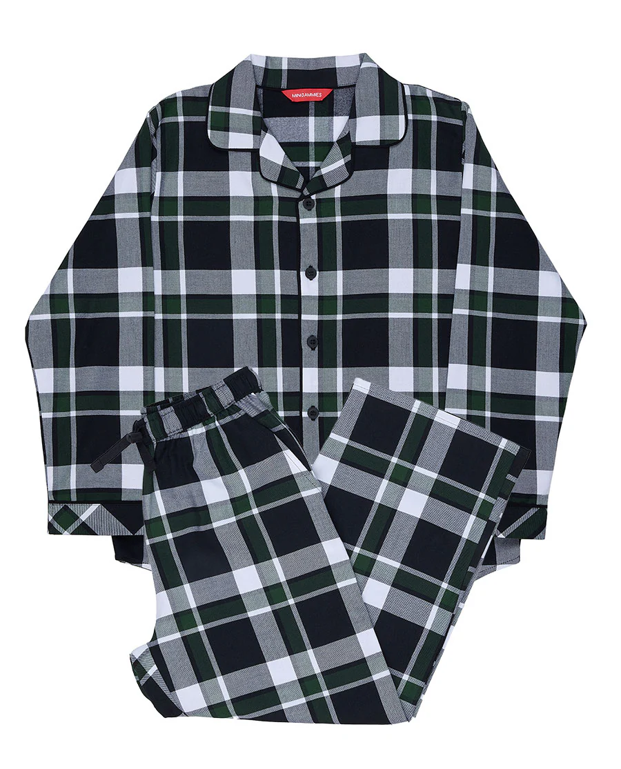Olive Boys Lightly Brushed Check Pyjama Set - Image 5