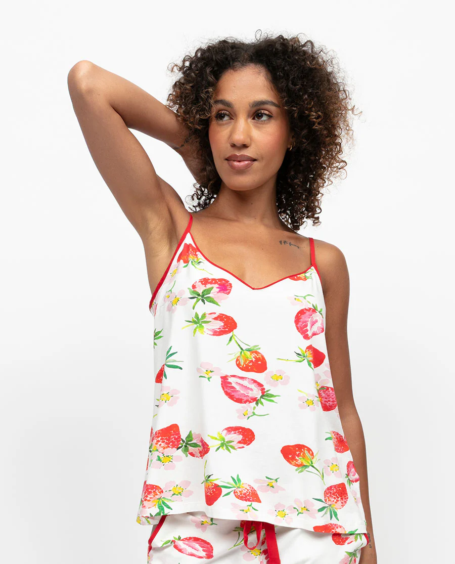 Pippa Womens Strawberry Printed Jersey Cami