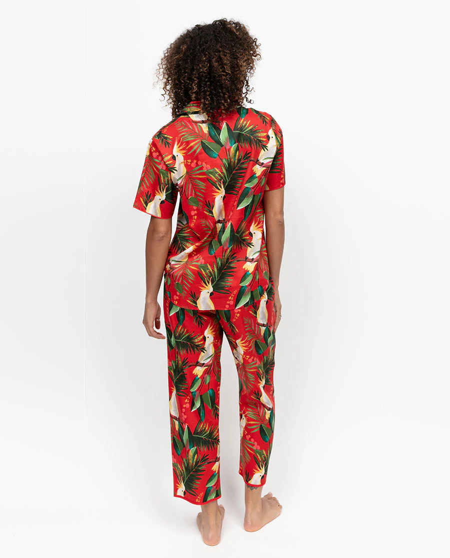 Tara Womens Cockatoo Print Pyjama Top - Image 5
