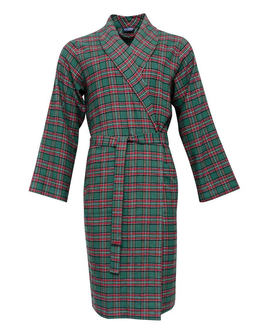 Whistler Mens Super Cosy Check Long Dressing Gown - Image 4