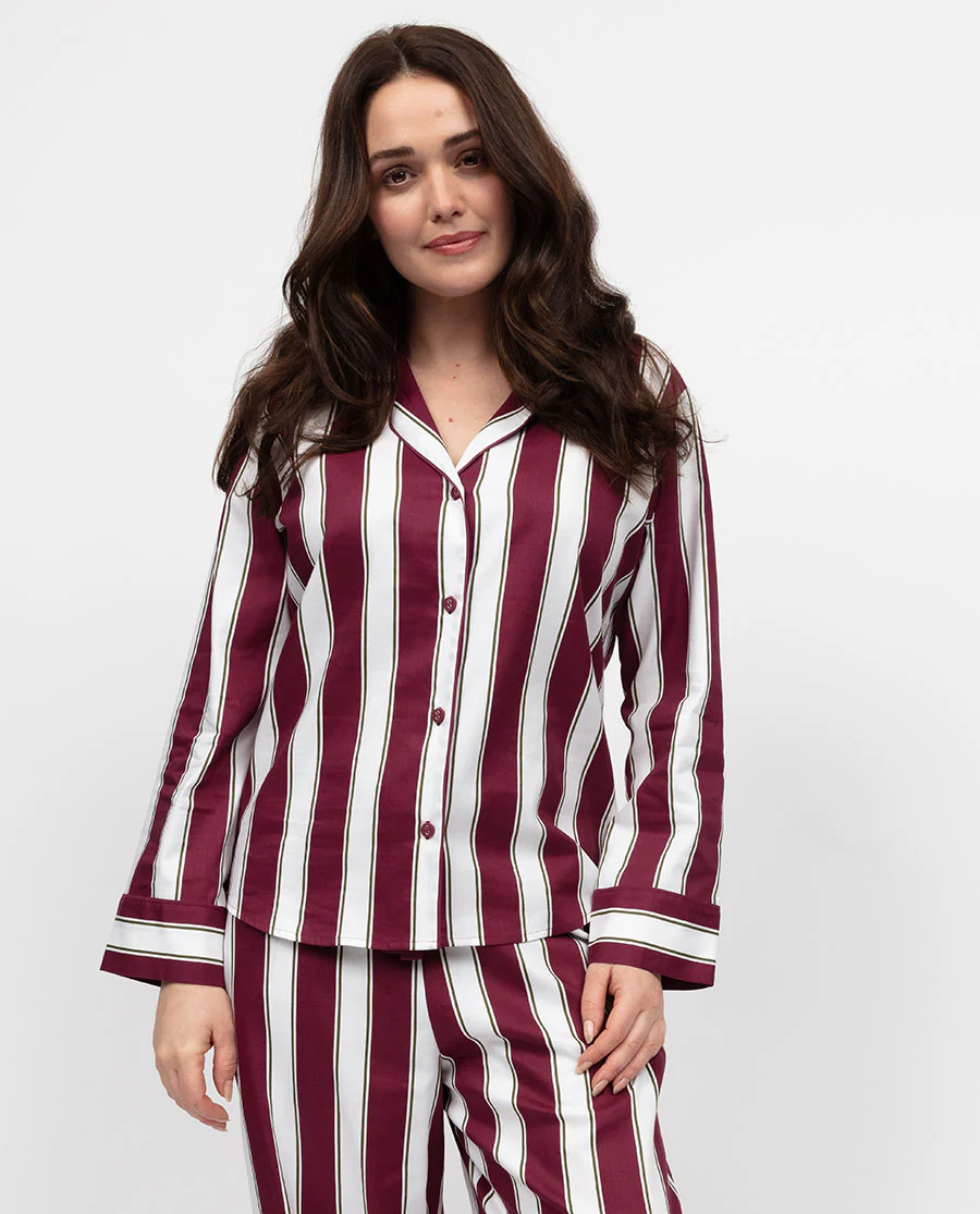 Yasmin Womens Printed Stripe Pyjama Top