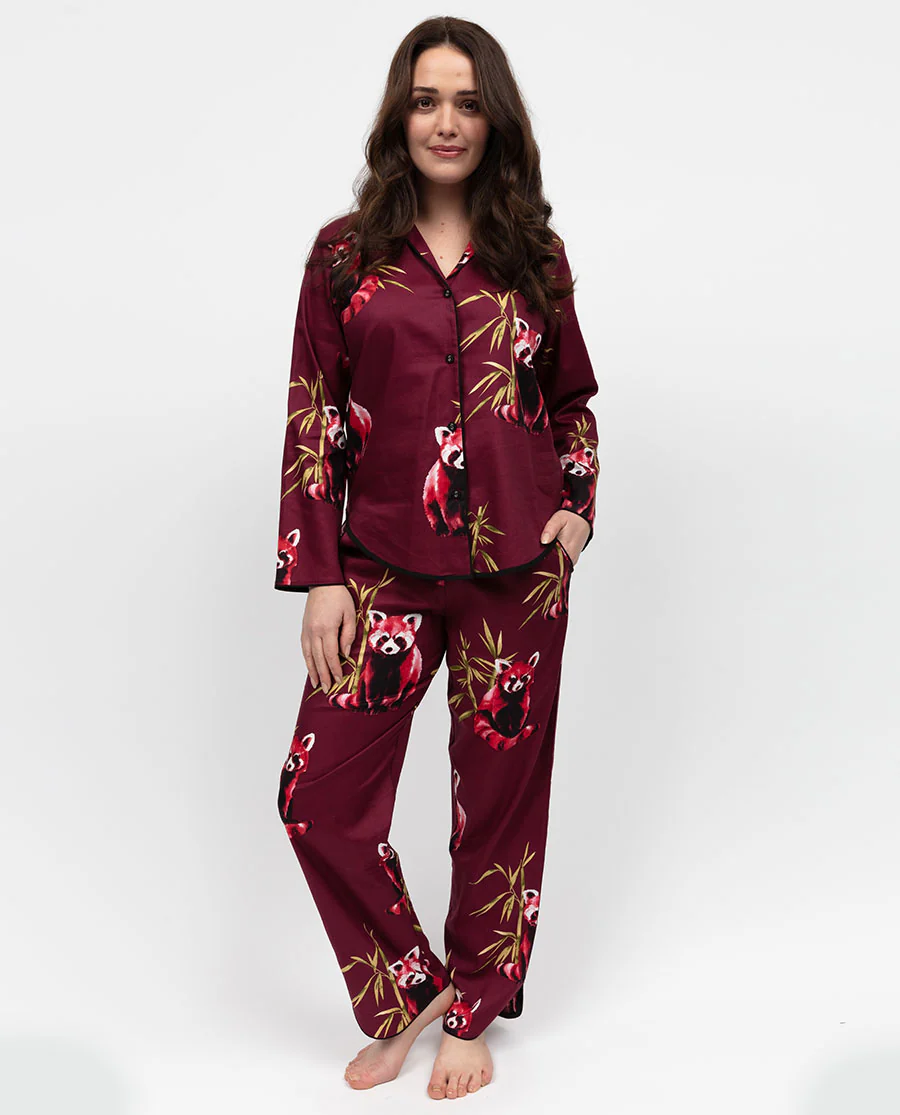 Yasmin Womens Red Panda Print Pyjama Bottoms - Image 4
