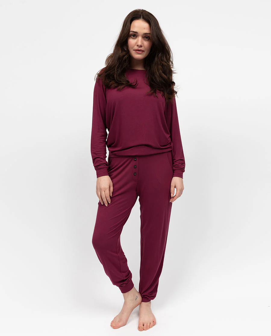 Yasmin Womens Slouch Jersey Pyjama Set - Image 2